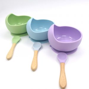 BPA Free Silicone Baby Feeding Bowl & Spoon Set