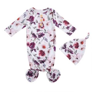 Classic Cotton Newborn Baby Long Sleeve Swaddle & Wrap with Hat