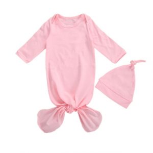 Soft Cotton Long Sleeve Baby Swaddle & Hat Set