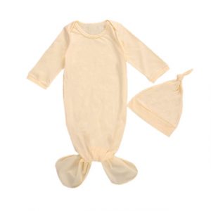 Soft Cotton Long Sleeve Baby Swaddle & Hat Set