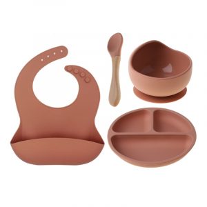 4pcs BPA Free Baby Silicone Tableware Set