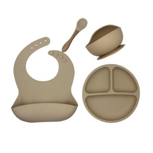 4pcs BPA Free Baby Silicone Tableware Set