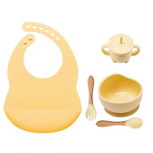 5pcs BPA Free Baby Silicone Tableware Set