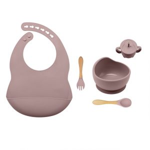 5pcs BPA Free Baby Silicone Tableware Set