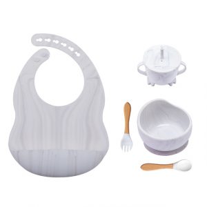 5pcs BPA Free Baby Silicone Tableware Set