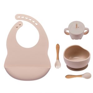 5pcs BPA Free Baby Silicone Tableware Set