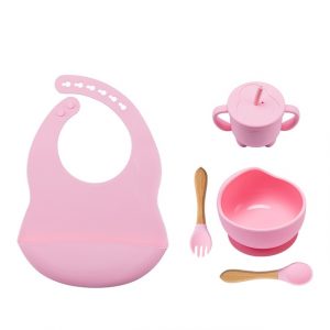 5pcs BPA Free Baby Silicone Tableware Set