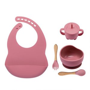 5pcs BPA Free Baby Silicone Tableware Set