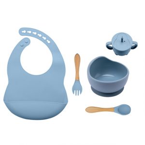 5pcs BPA Free Baby Silicone Tableware Set