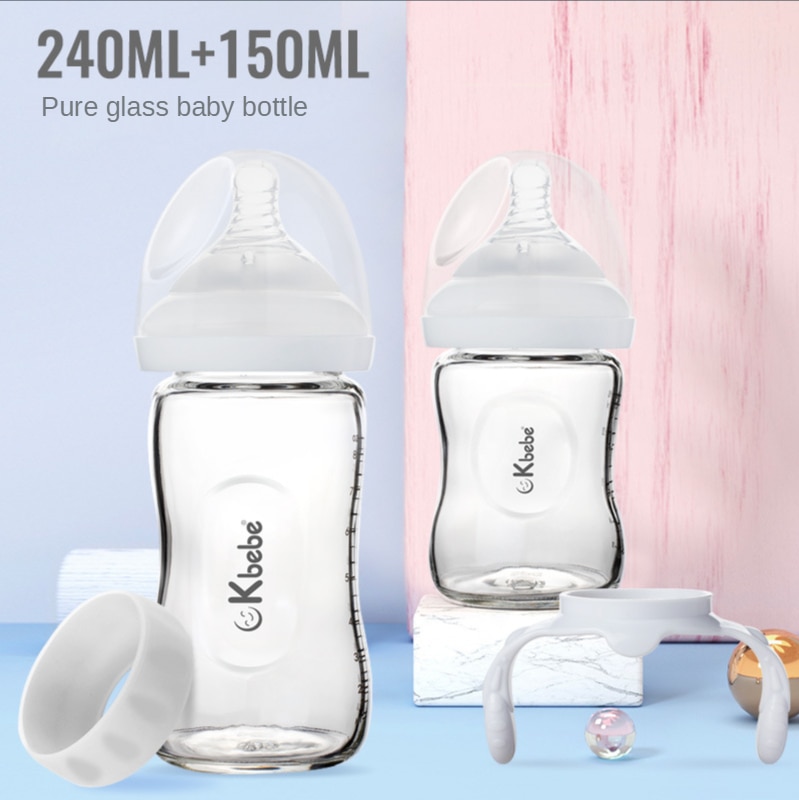 150ml/240ml Anti-dropping Baby Feeding Glass Bottle