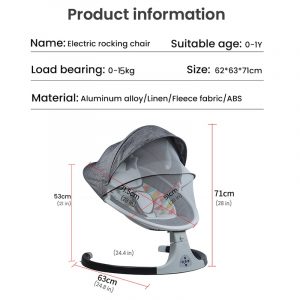 Smart Electric Rocking Baby Cradle Crib with Intelligent Remote Control