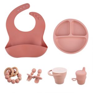 BPA Free Baby Silicon Feeding Tableware Set