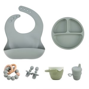 BPA Free Baby Silicon Feeding Tableware Set