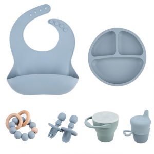 BPA Free Baby Silicon Feeding Tableware Set