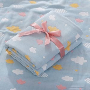 Cotton Baby Bath Towel / Blankets with Four Layers of Gauze