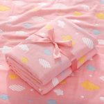 Cotton Baby Bath Towel / Blankets with Four Layers of Gauze