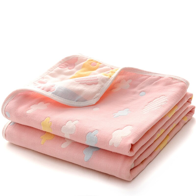Cotton Baby Bath Towel / Blankets with Four Layers of Gauze