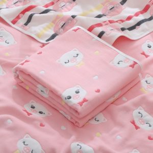 Cotton Baby Bath Towel / Blankets with Four Layers of Gauze