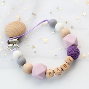 Personalized Name Baby Pacifier Chain & Clip