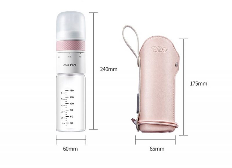 3 in 1 Baby Travel Feeding Bottle Set with Milk Powder Storage and USB Thermal Bag