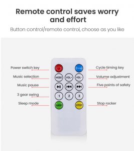 Smart Electric Rocking Baby Cradle Crib with Intelligent Remote Control