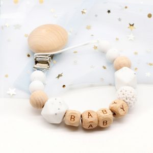 Personalized Name Baby Pacifier Chain & Clip