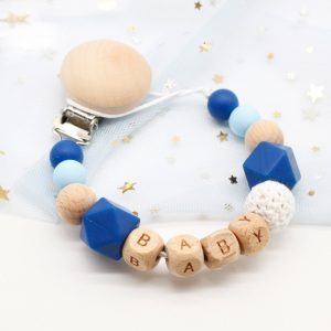 Personalized Name Baby Pacifier Chain & Clip