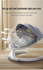 Smart Electric Rocking Baby Cradle Crib with Intelligent Remote Control