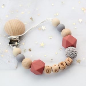 Personalized Name Baby Pacifier Chain & Clip