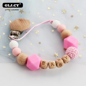 Personalized Name Baby Pacifier Chain & Clip