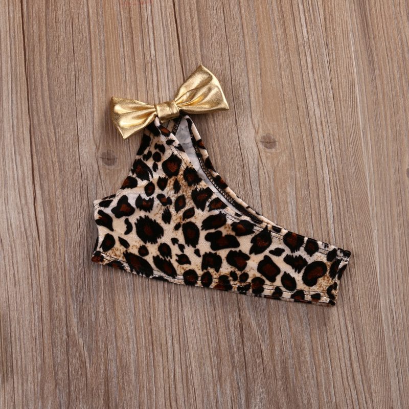 3pcs Leopard Bow Baby Girl Bikini Swimsuit