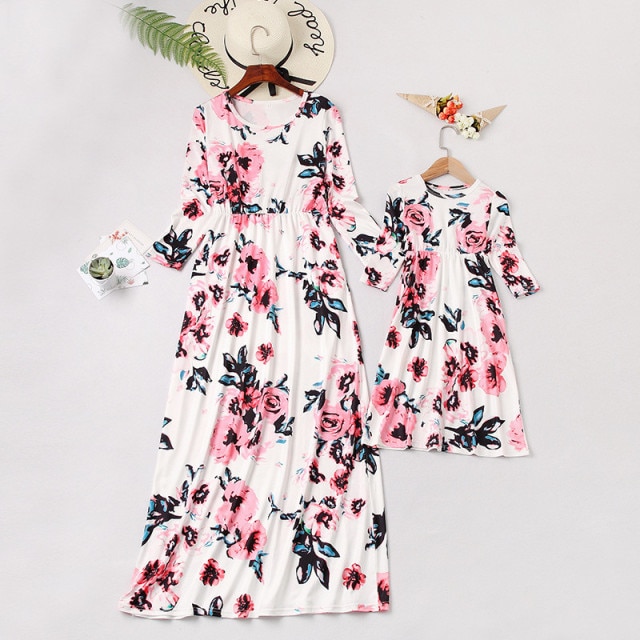 Mother Daughter Floral Family Matching Dress