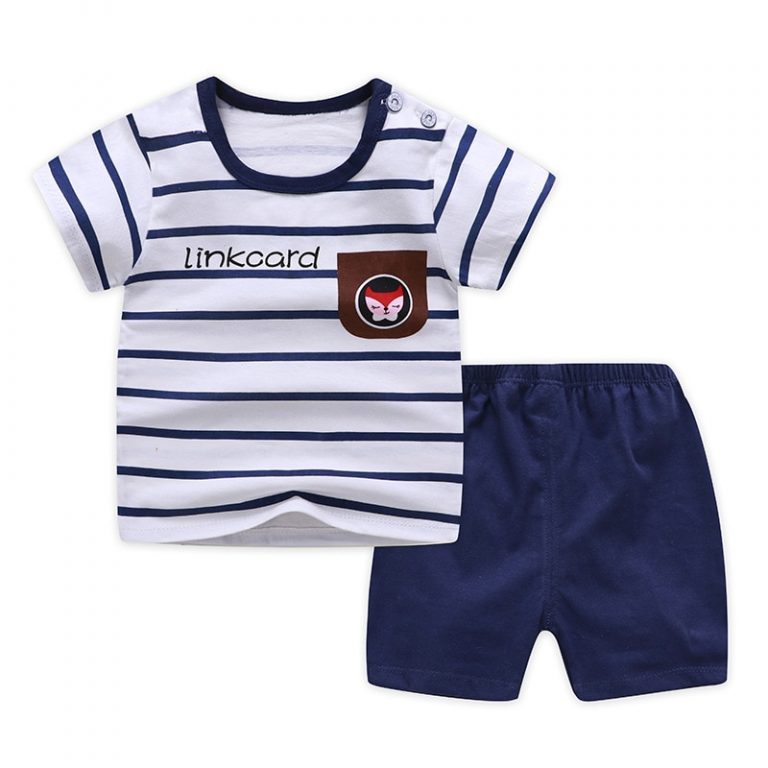 Casual Kids Clothes 2 Piece Set Clothing Green Cool Boy T-shirt Shorts ...