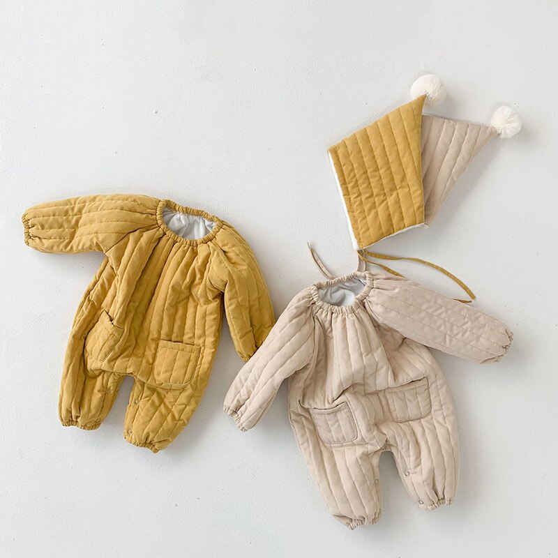 Baby Winter Jumpsuit & Romper with Hat