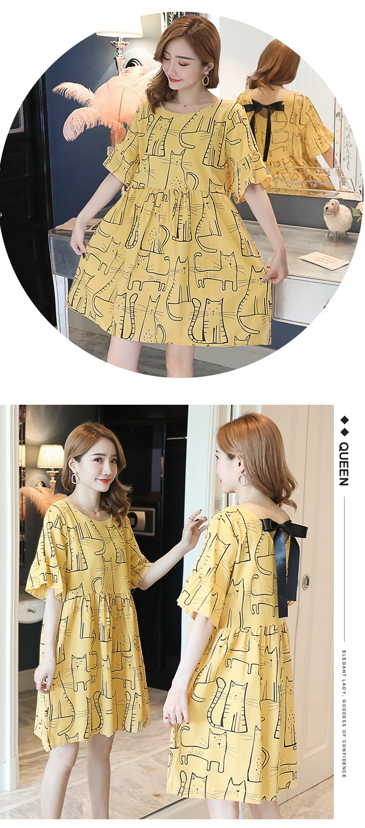 Korean Style A-Shaped Summer Maternity Dress