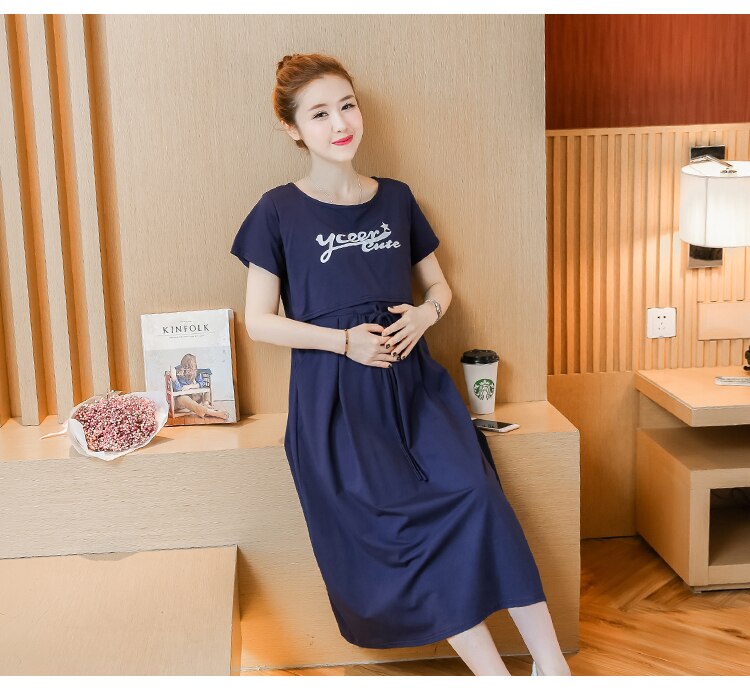 Elegant Korean Style Summer Maternity Dress – Everything Mom & Baby Shop