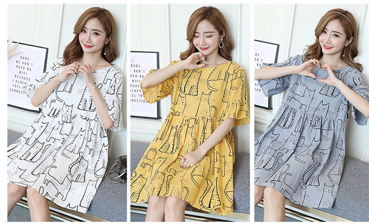 Korean Style A-Shaped Summer Maternity Dress
