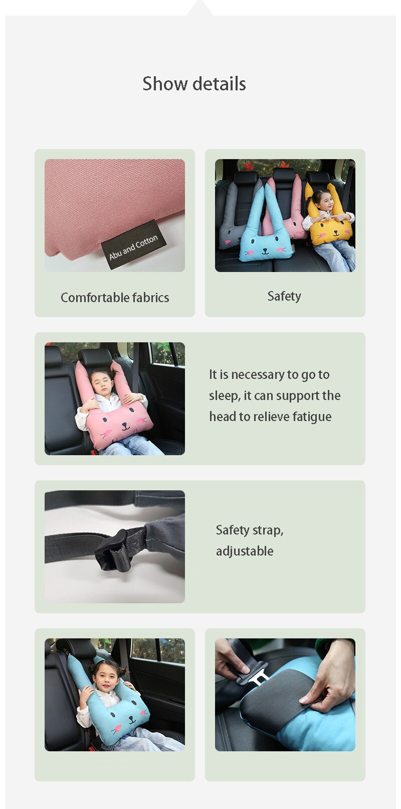 Baby Safety Car Seat Belt & Pillow