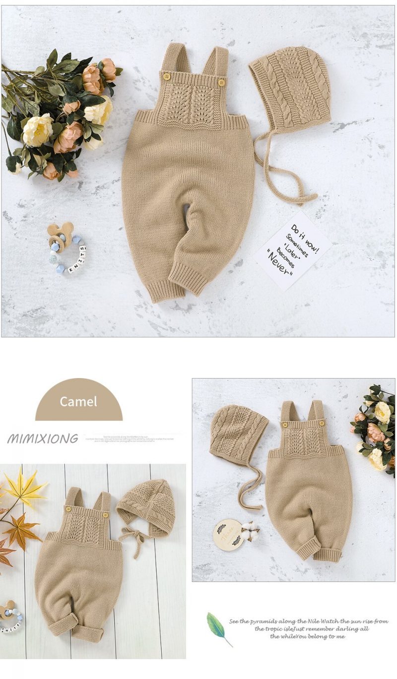 2Pcs Baby Sleeveless Knitted Jumpsuit & Romper