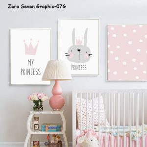 A3/A4 Lovely Nordic Canvas Painting Art for Children Bedroom