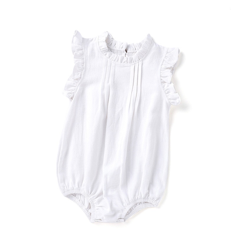 MILANCEL 2021 Spring Baby Bodysuit Korean Cotton Linen Sleeveless Girl ...