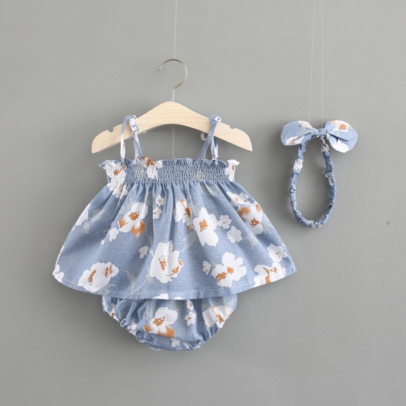 2Pcs Sleeveless Cute Summer Baby Clothing Sets
