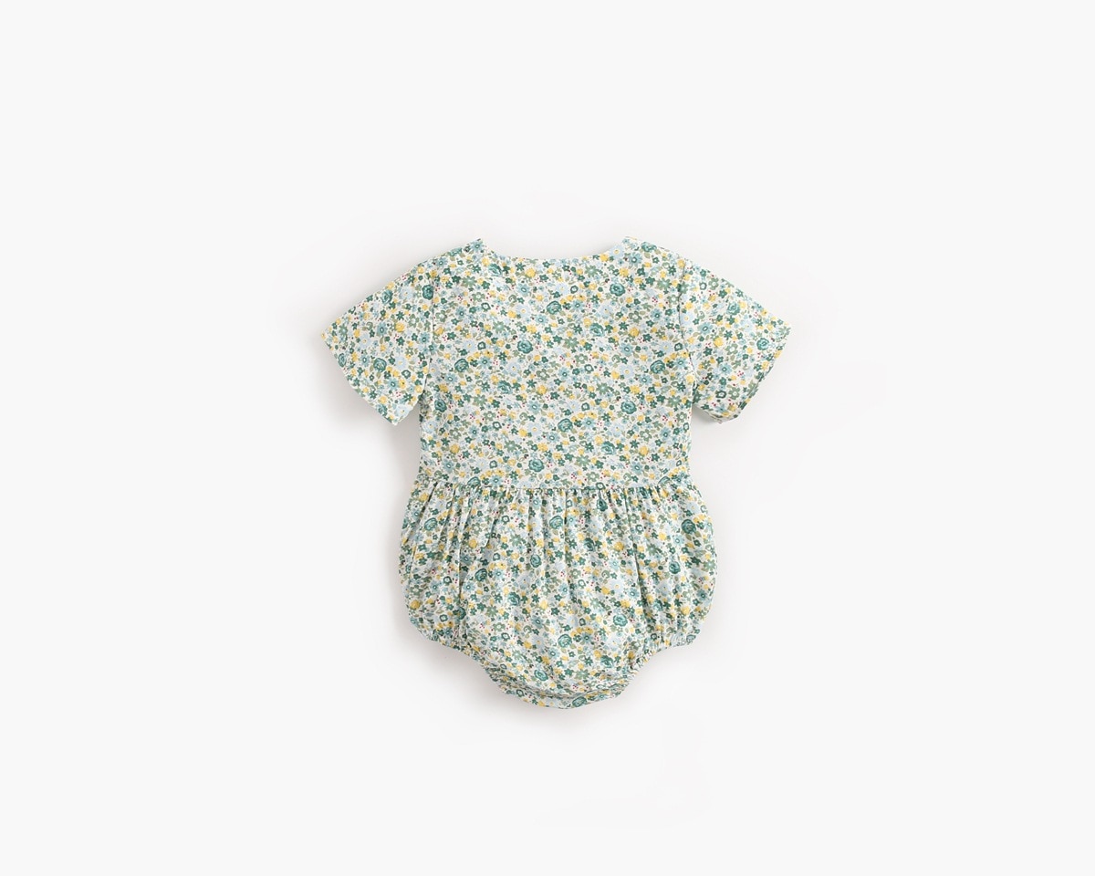 Floral Print Short Sleeve Summer Baby Bodysuits