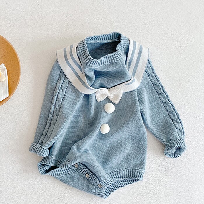 Navy Style Baby Knitting Bodysuits and Jumpsuits