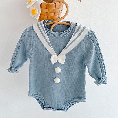 Navy Style Baby Knitting Bodysuits and Jumpsuits